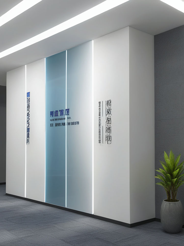 公司過道大氣發(fā)光文化墻設計